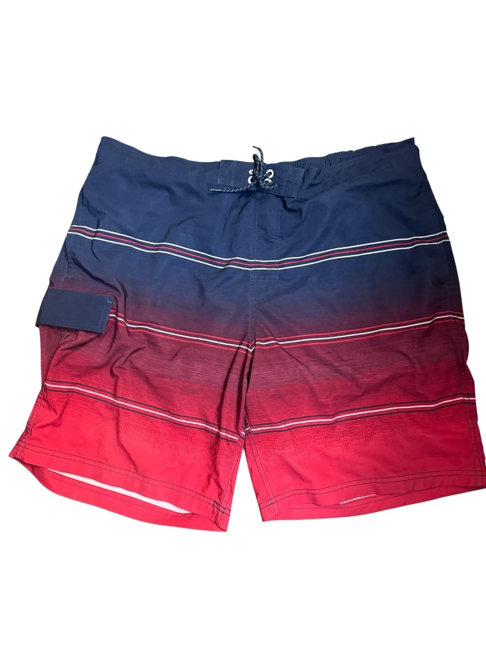 GEORGE Striped Men’s Bathing Suit Board  Shorts Swimsuit XL Red Blue White
